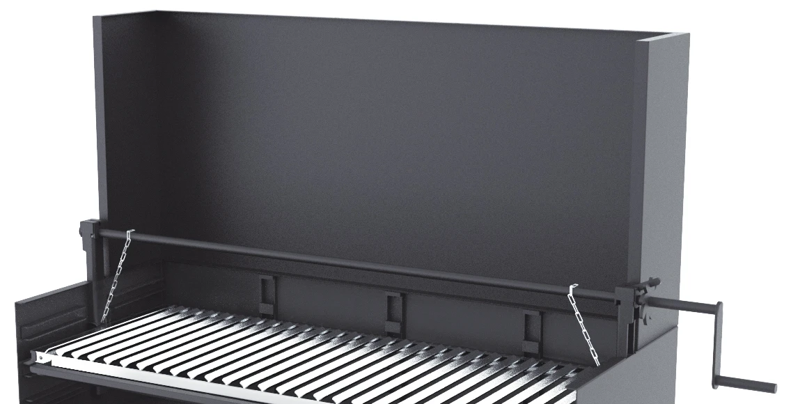 Barbacoa Carbón Y Leña 100 Cm Con Paravaientos Y Elevador 2 Barbacoa Carbón Y Leña 100 Cm Con Paravaientos Y Elevador - Imagen 2