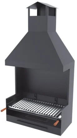 Barbacoa Carbón Y Leña 80 Cm Con Chimenea
