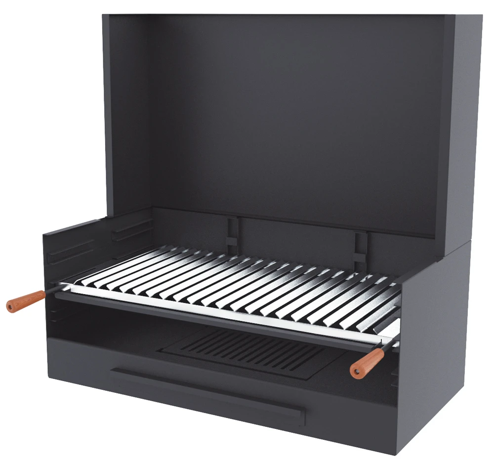 Barbacoa Carbón Y Leña 80 Cm Con Paravaientos 1 Barbacoa Carbón Y Leña 80 Cm Con Paravaientos