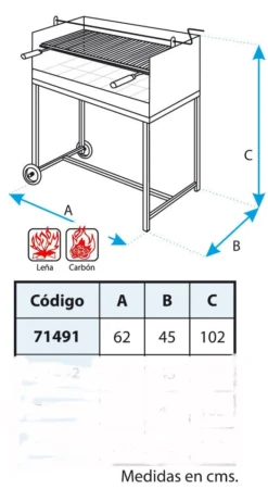 Barbacoa Argentina 62 Cm. Con Elevador 5 Barbacoa Argentina 62 Cm. Con Elevador -Napoleon || Weber || Broil King Ventas Barbacoa Argentina 62 cm con Elevador 3