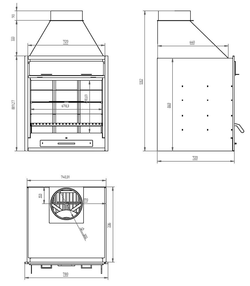Barbacoa Argentina 70 Cm. 4 Barbacoa Argentina 70 Cm. - Imagen 4