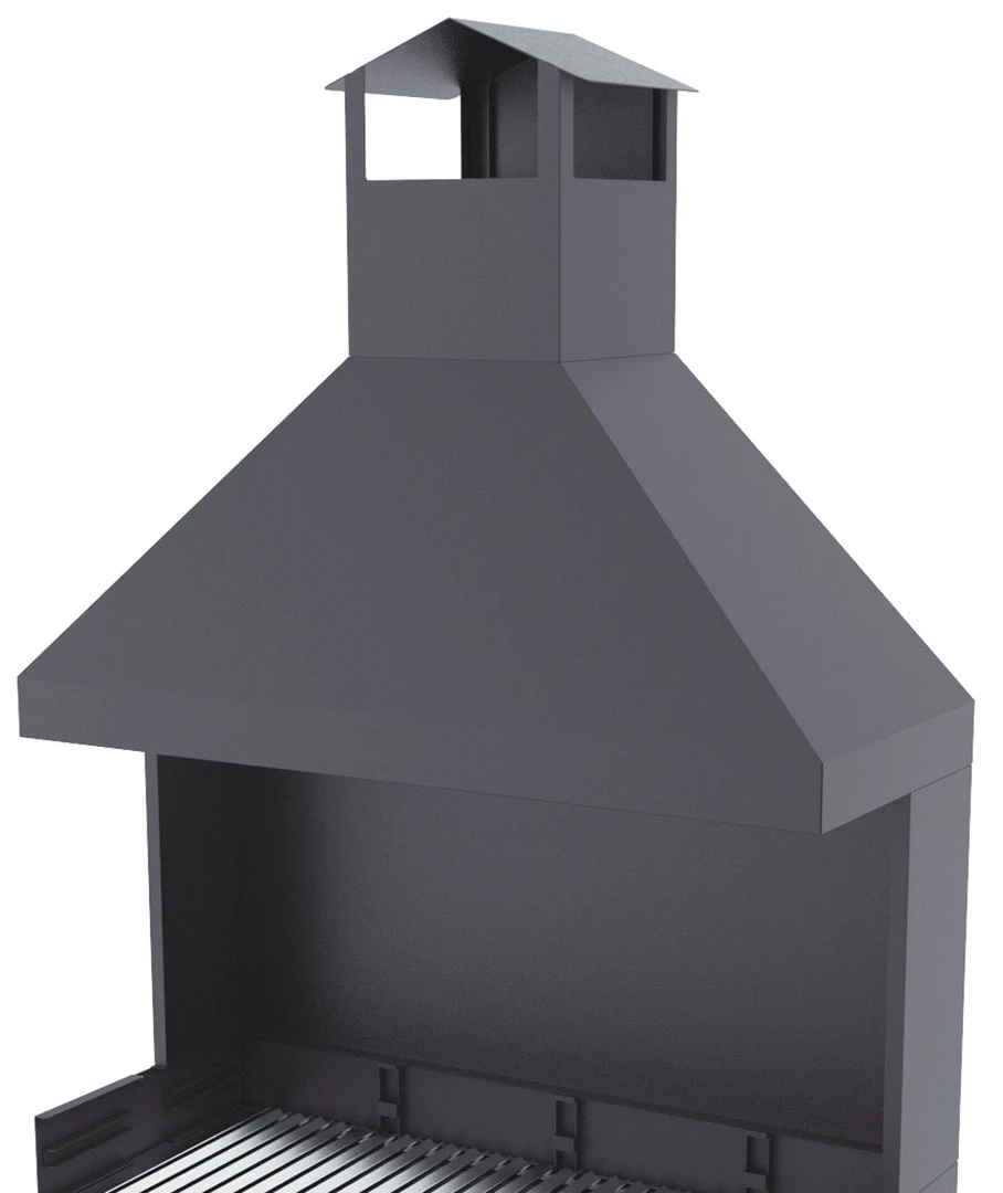 Barbacoa Carbón Y Leña 100 Cm Con Chimenea Y Carro 3 Barbacoa Carbón Y Leña 100 Cm Con Chimenea Y Carro - Imagen 3