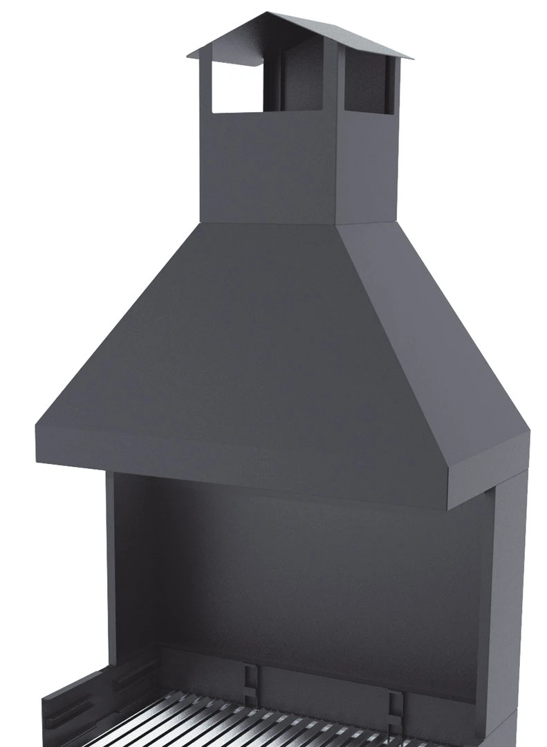 Barbacoa Carbón Y Leña 80 Cm Con Chimenea Y Carro 3 Barbacoa Carbón Y Leña 80 Cm Con Chimenea Y Carro - Imagen 3