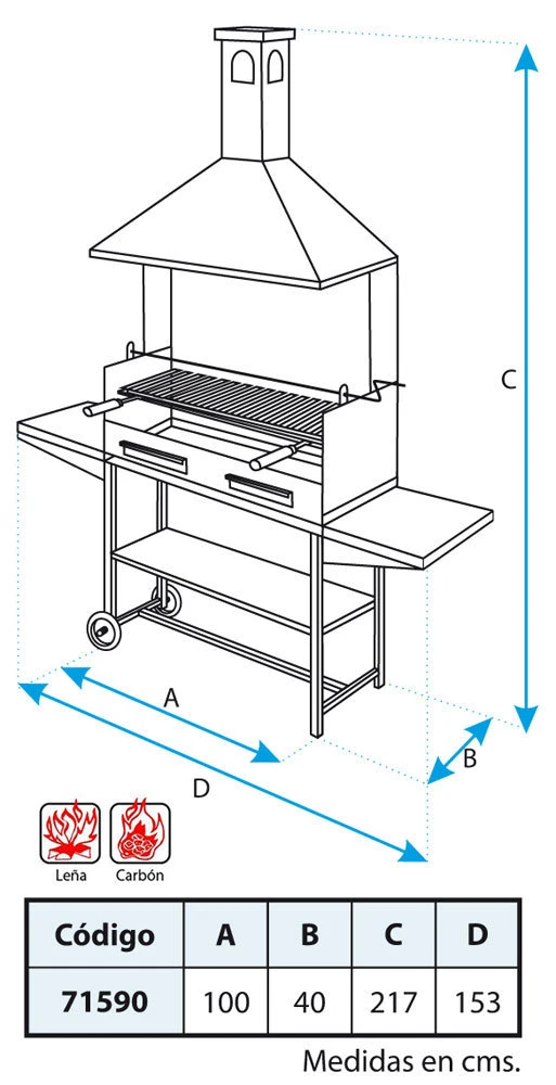 Barbacoa Chimenea Todo Metal Extra Grande 3 Barbacoa Chimenea Todo Metal Extra Grande - Imagen 3