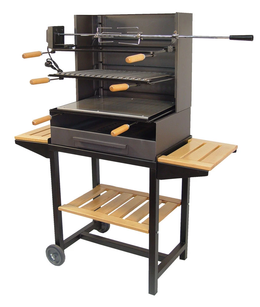 Barbacoa Ruedas Con Rustidor 1 Barbacoa Ruedas Con Rustidor