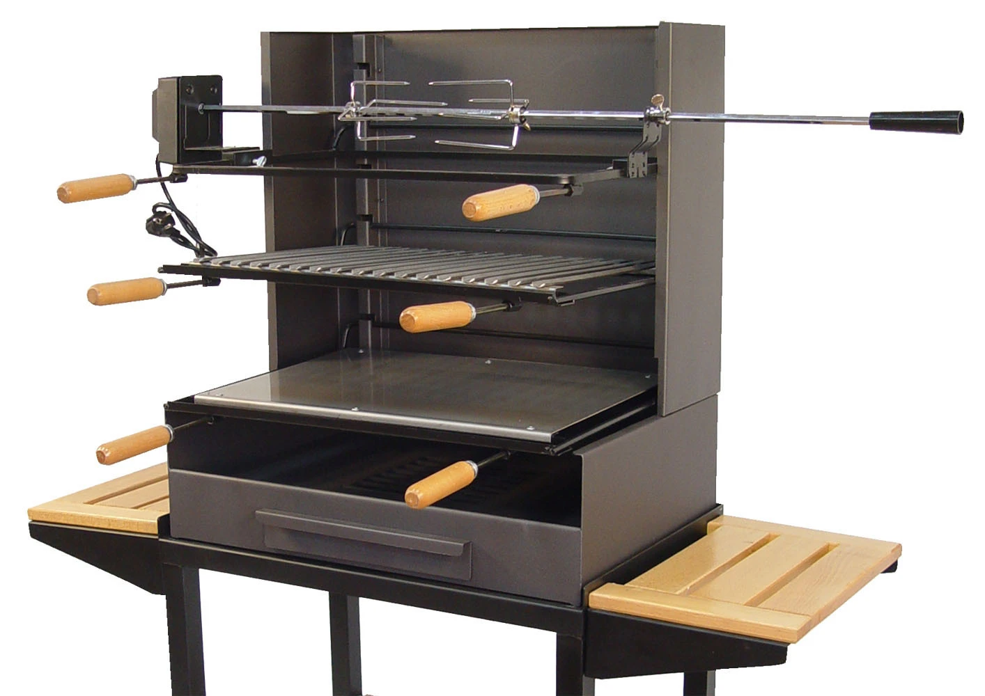 Barbacoa Ruedas Con Rustidor 2 Barbacoa Ruedas Con Rustidor - Imagen 2