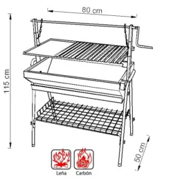 IMEX Barbacoa Con Parrilla-Plancha Inox. Y Elevador 80 Cm. -Napoleon || Weber || Broil King Ventas Barbacoa con Parrilla Plancha Inox y Elevador 80 cm 3
