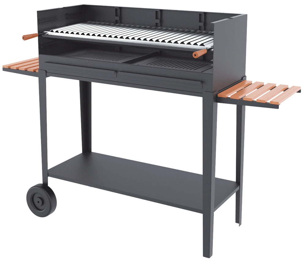 Barbacoa De Carbón Y Leña 100 Cm Con Carro 1 Barbacoa De Carbón Y Leña 100 Cm Con Carro