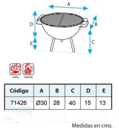 IMEX Barbacoa De Mesa Redonda 30 Cm. -Napoleon || Weber || Broil King Ventas Barbacoa de Mesa Redonda 30 cm 3