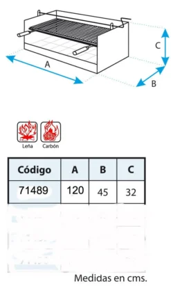 Cajon Barbacoa Argentina 120 Cm. Con Elevador -Napoleon || Weber || Broil King Ventas Cajon Barbacoa Argentina 120 cm con Elevador 3