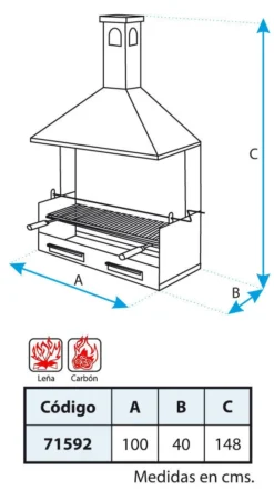 Cajon Barbacoa Con Chimenea Extra Grande -Napoleon || Weber || Broil King Ventas Cajon Barbacoa con Chimenea Extra Grande 3