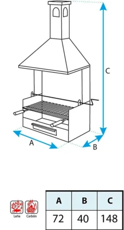 Cajon Barbacoa Con Chimenea Grande -Napoleon || Weber || Broil King Ventas Cajon Barbacoa con Chimenea grande 2