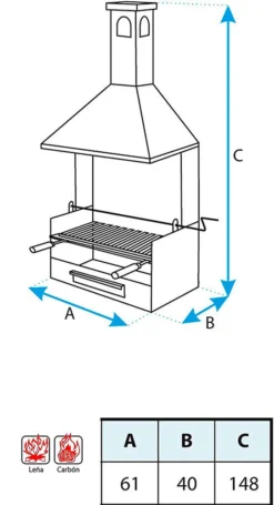 Cajon Barbacoa Con Chimenea Pequeño -Napoleon || Weber || Broil King Ventas Cajon Barbacoa con Chimenea pequeno 2
