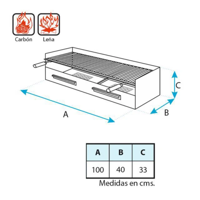 Cajon Barbacoa Con Parrilla Inox. Extra Grande 2 Cajon Barbacoa Con Parrilla Inox. Extra Grande - Imagen 2