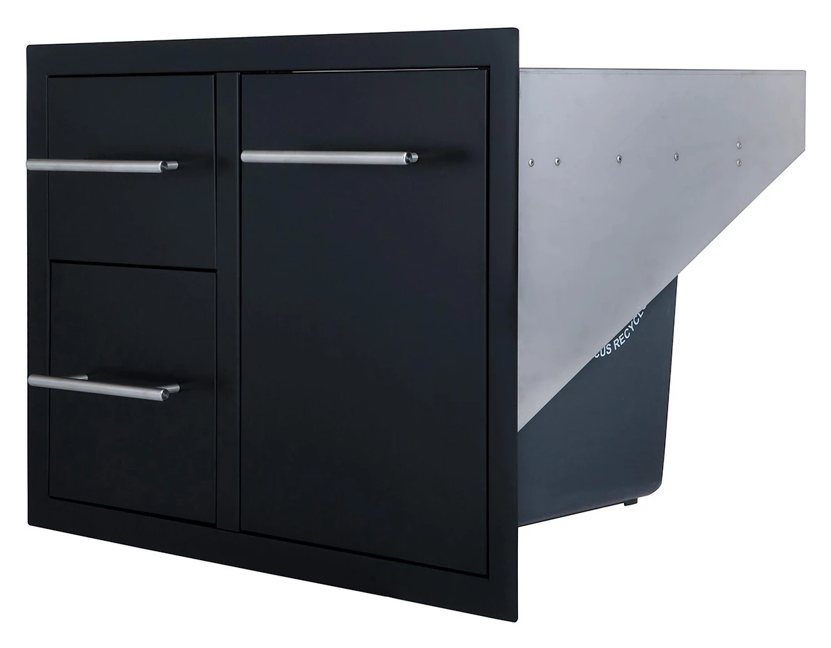 Cajonera Doble + Cajón Botella Gas O Cubo Basura Negro 2 Cajonera Doble + Cajón Botella Gas O Cubo Basura Negro - Imagen 2