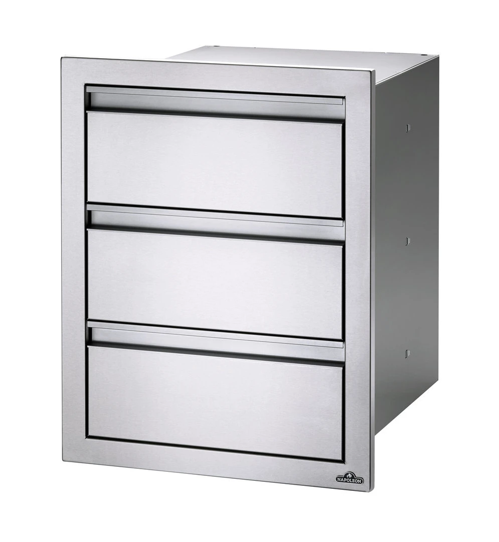 Cajonero Triple Acero Inoxidable Napoleon 2 Cajonero Triple Acero Inoxidable Napoleon - Imagen 2