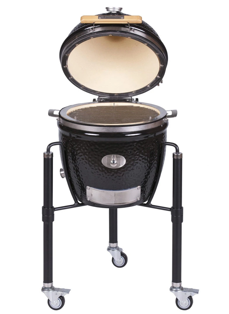 Kamado Monolith Junior Pro Series 2.0 Negro Con Pies 2 Kamado Monolith Junior Pro Series 2.0 Negro Con Pies - Imagen 2