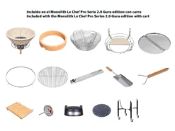 Kamado Monolith Le Chef Pro Series 2.0 Burdeos Con Pies -Napoleon || Weber || Broil King Ventas Kamado Monolith LeCHEF Rojo 051J4