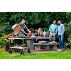 Buggy Para Kamado Monolith Le Chef Pro Series 2.0 -Napoleon || Weber || Broil King Ventas Kamado Monolith Le Chef Negro con Buggy y Mesa Lateral 21