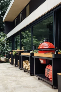 Mesa Con Tabla Teca Ofyr Negro Big Green Egg -Napoleon || Weber || Broil King Ventas Mesa con tabla Teca Ofyr Negro Big Green Egg O K T PRO B TW BGE 6